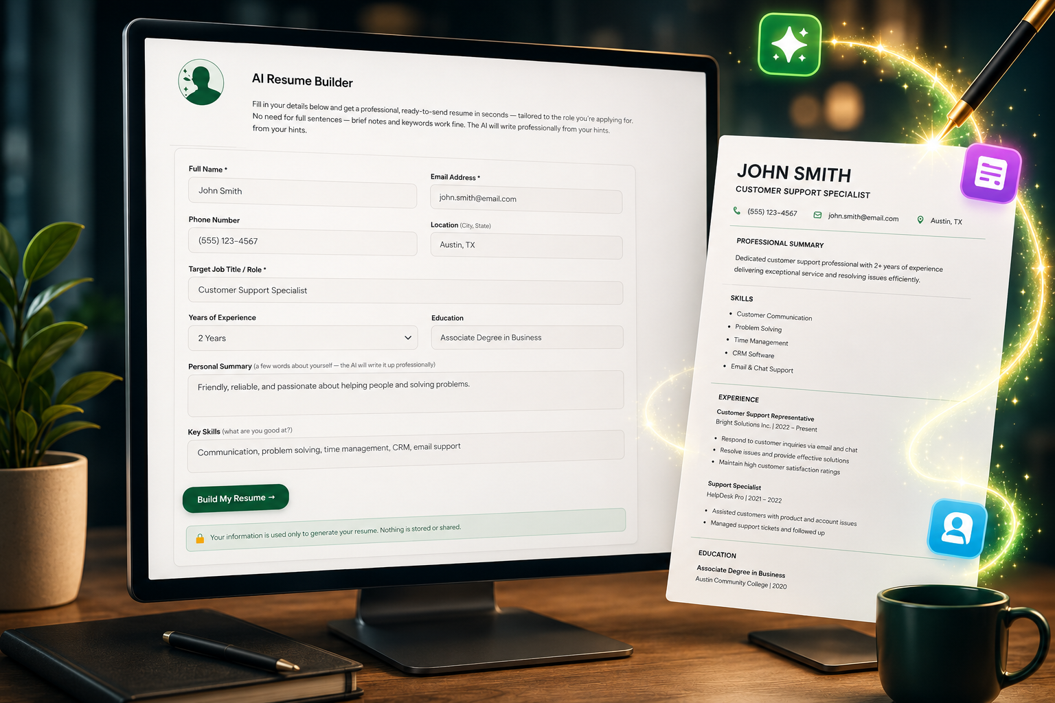AI Resume Builder — build a professional resume in minutes