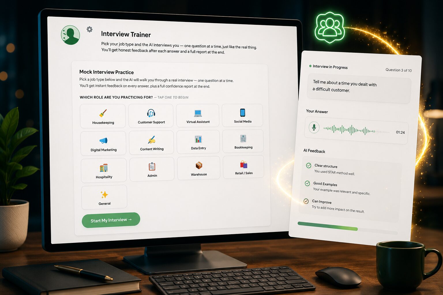 AI Interview Trainer — practise real interview questions